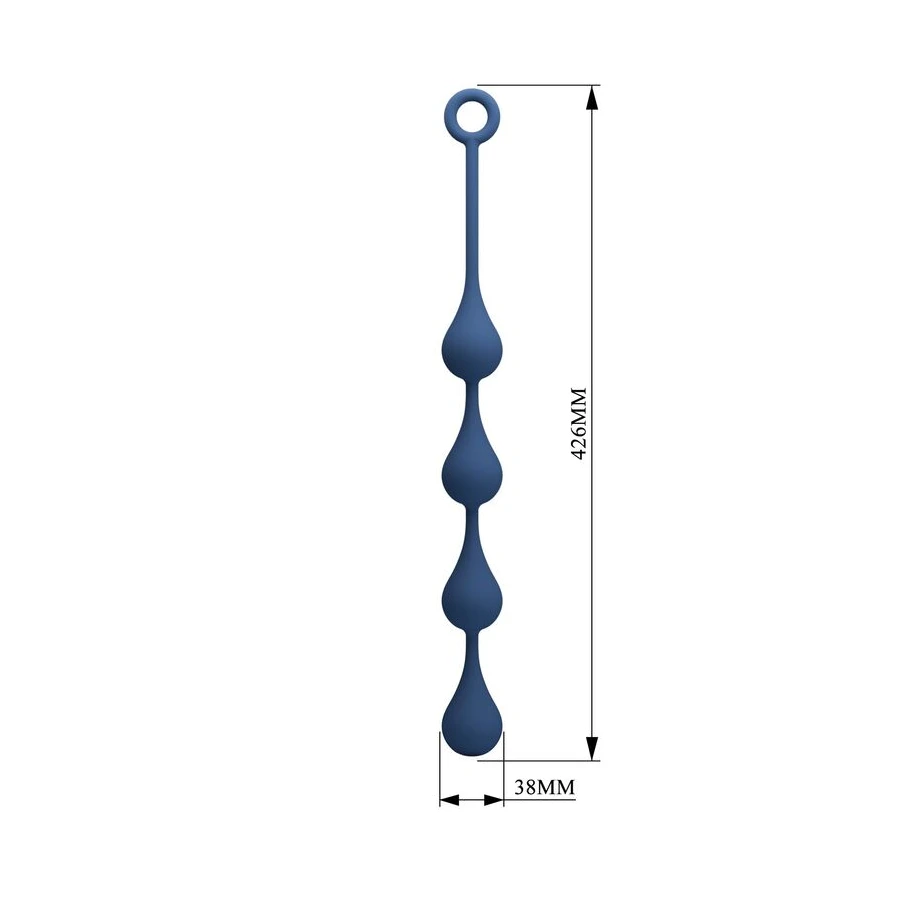 MR PLAY - BLUE SILICONE ANAL BEADS SIZE L 42.6 CM